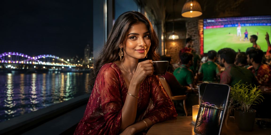 রাজশাহী সৈকতে ক্রিকেট বেটিং ডেটা বিশ্লেষণ করছেন দুজন